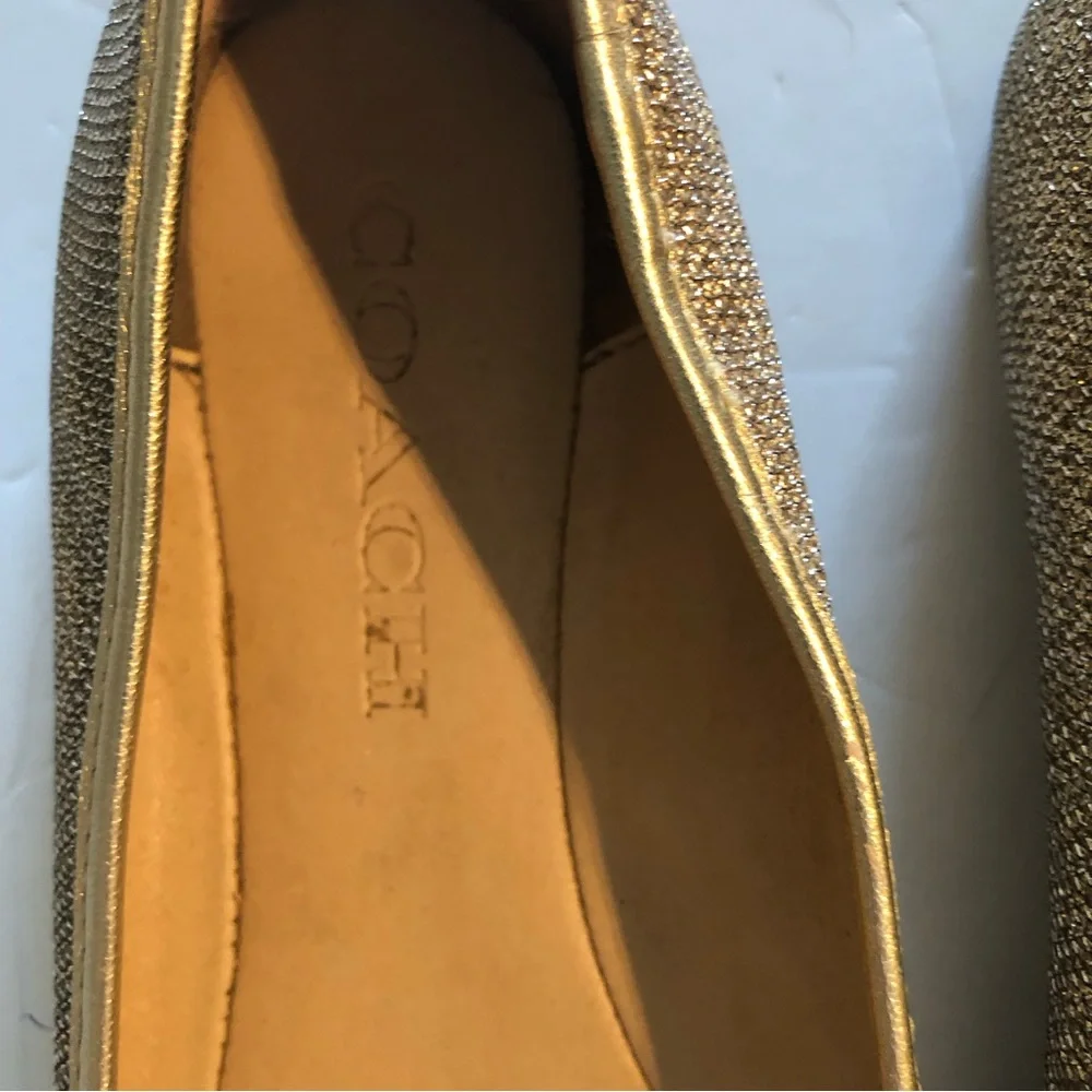COACH Gold Ballet Flat SHOES 5.5B